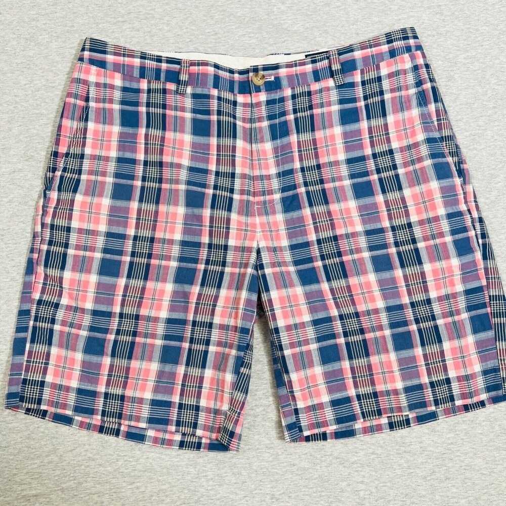 Vineyard Vines Shorts Mens 36 Pink Blue Plaid Classic Preppy 9 inch